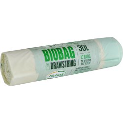 biobaserade soppåsar med snöre 30 l, 50x60cm, grön