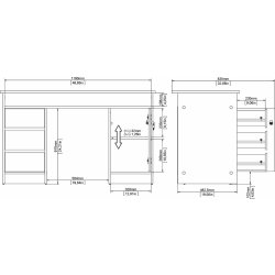 Small Officeline skrivebord, 1 skab/3 skuffer, eg