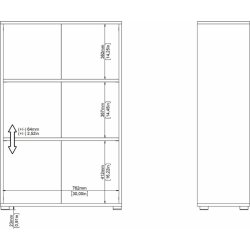 DEMO: Small Officeline bogreol, lav, antracit