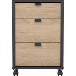 Small Officeline kassette, 3 skuffer, eg/sort