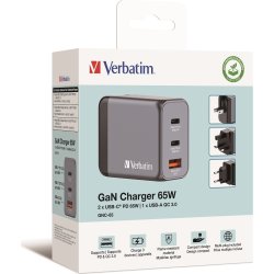 Verbatim GNC-65 GaN USB-A/USB-C Oplader, 65W