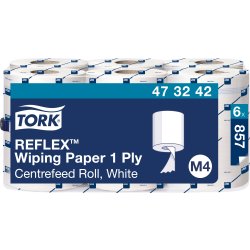 Tork M4 Reflex avtorkningspapper, vit, 6 rullar
