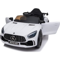 Elbil Mercedes AMG GTR børnebil, 12V, hvid