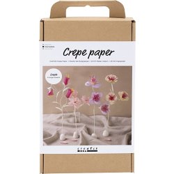 DIY Kit Crepepapir, pastelfarvede blomster