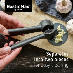 GastroMax Hvidløgspresser, sort, plast, 17 cm.