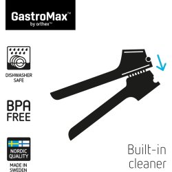 GastroMax Hvidløgspresser, sort, plast, 17 cm.