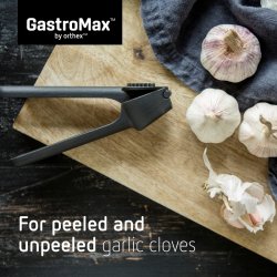 GastroMax Hvidløgspresser, sort, plast, 17 cm.