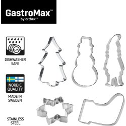 GastroMax Kageudstikkere, 5 stk. Rustfrit stål