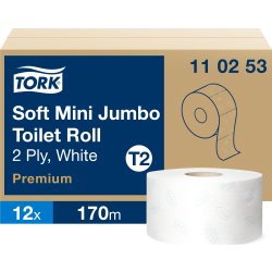 Tork T2 Premium Mini Jumbo Toiletpapir, 2-lag