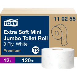 Tork T2 Premium Extra MiniJumbo Toiletpapir, 3-lag