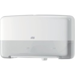 Tork T2 Twin Dispenser MiniJumbo Toiletpapir, Hvid
