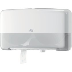 Tork T2 Twin Dispenser MiniJumbo Toiletpapir, Hvid