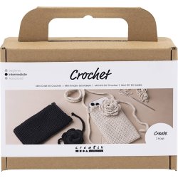 Mini DIY Kit virkning, väska med ros