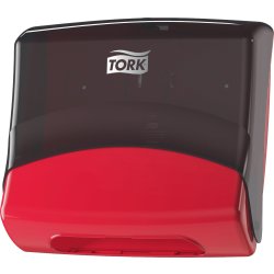 Tork W4 dispenser för torkdukar | Svart/Röd