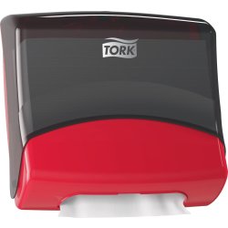 Tork W4 Top-Pak Dispenser Aftøringsklude, Sort/rød