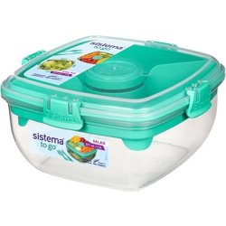 Sistema Salad To Go matlåda, 1,1 liter, blågrön