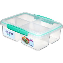 Sistema Quad Split To Go matlåda, 1,74 l, blågrön