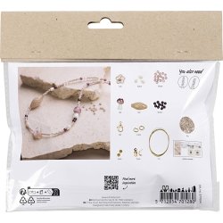 Mini DIY Kit Smykker, chunky halskæde, rosa