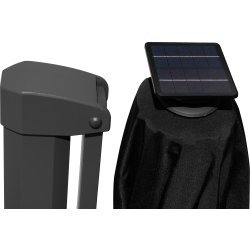 Hængeparasol Ø3,5m m/fod m/hjul+overtræk+LED, sort
