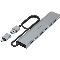 HAMA USB-hubb 7x portar med USB-C-adapter