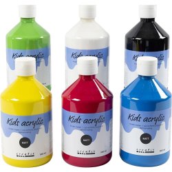Akrylfärg A'Color 6x500 ml matt primärfärger