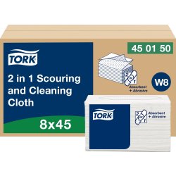 Tork W8 2-i-1-rengöringsduk, 45 st.