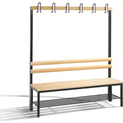 CP Bänk med kroklist & skohylla, 150 cm