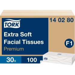 Tork F1 Soft ansiktsservetter, vit, 100 st