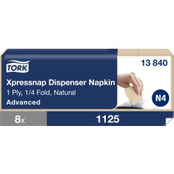 Tork N4 Xpressnap Servett, naturell, 1125 st.