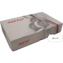 Meto Prisetiketter Perm, 26x12, vit, 36 rullar