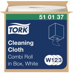 Tork W1/W2/W3 Torkduk, Vit, 1-lags, 1 rl