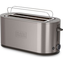 BLACK+DECKER Brödrost för 2 skivor, lång, grå