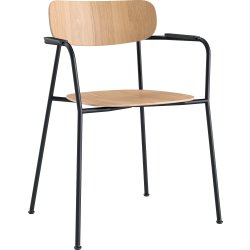 Scope matstol med armstöd, ek/svart