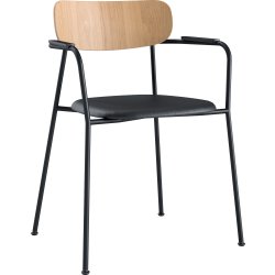 Scope matstol med armstöd, ek/läder