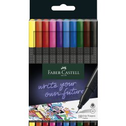 Faber-Castell Grip Fineliner, 10 färger