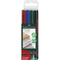 Faber-Castell Multimark Marker, S, 4 färger