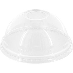 Kuppel låg m/hul, rPET, klar, Ø9,5 cm, 50 stk