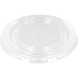 Fladt låg m/X-hul, rPET, klar, Ø9,5 cm, 50 stk