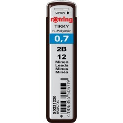 Rotring Tikky Stift, 2B, 0,7 mm, 12 st.