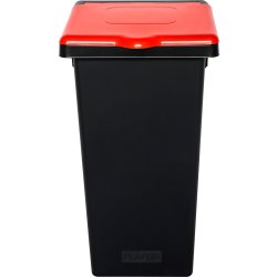 Style papperskorg med lock, 53 L, röd