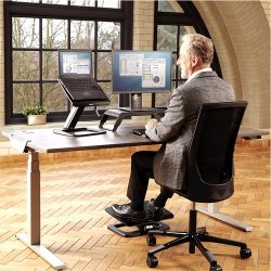 Fellowes Hana monitor stander m. USB-porte, sort