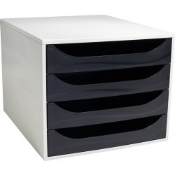 Exacompta Ecobox Skrivbordsbyrå, 4 st, svart