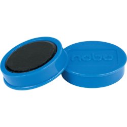 Nobo whiteboardmagneter Ø38 mm, blå, 10 st.