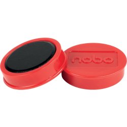 Nobo whiteboardmagneter Ø38 mm, röd, 10 st.