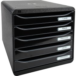 Exacompta Big-Box+ Skrivbordsbyrå, svart/svart