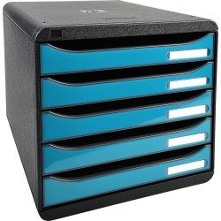 Exacompta Big-Box+ Skrivbordsbyrå, svart/g. turkos