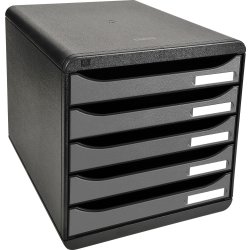 Exacompta Big-Box+ Skrivbordsbyrå, svart/silver