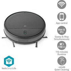 Nedis SmartLife WIFIVCR001CBK Robotstøvsuger, sort