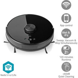 Nedis SmartLife WIFIVCL001CBK Robotstøvsuger, sort