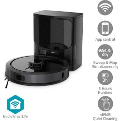 Nedis SmartLife WIFIVCL002CBK Robotstøvsuger, sort